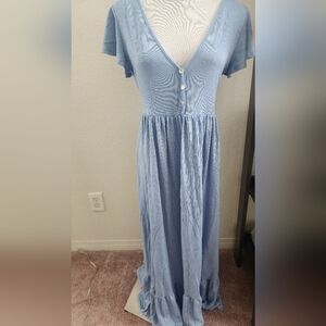 Elegant Blue Maxi Dress